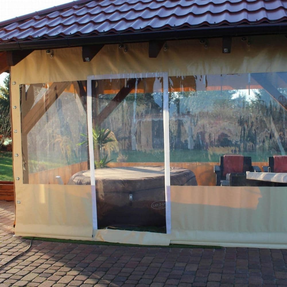 Lona de vinil transparente impermeable para exterior en negocios, toldos y carpas - Claroflex  - Miniatura 9