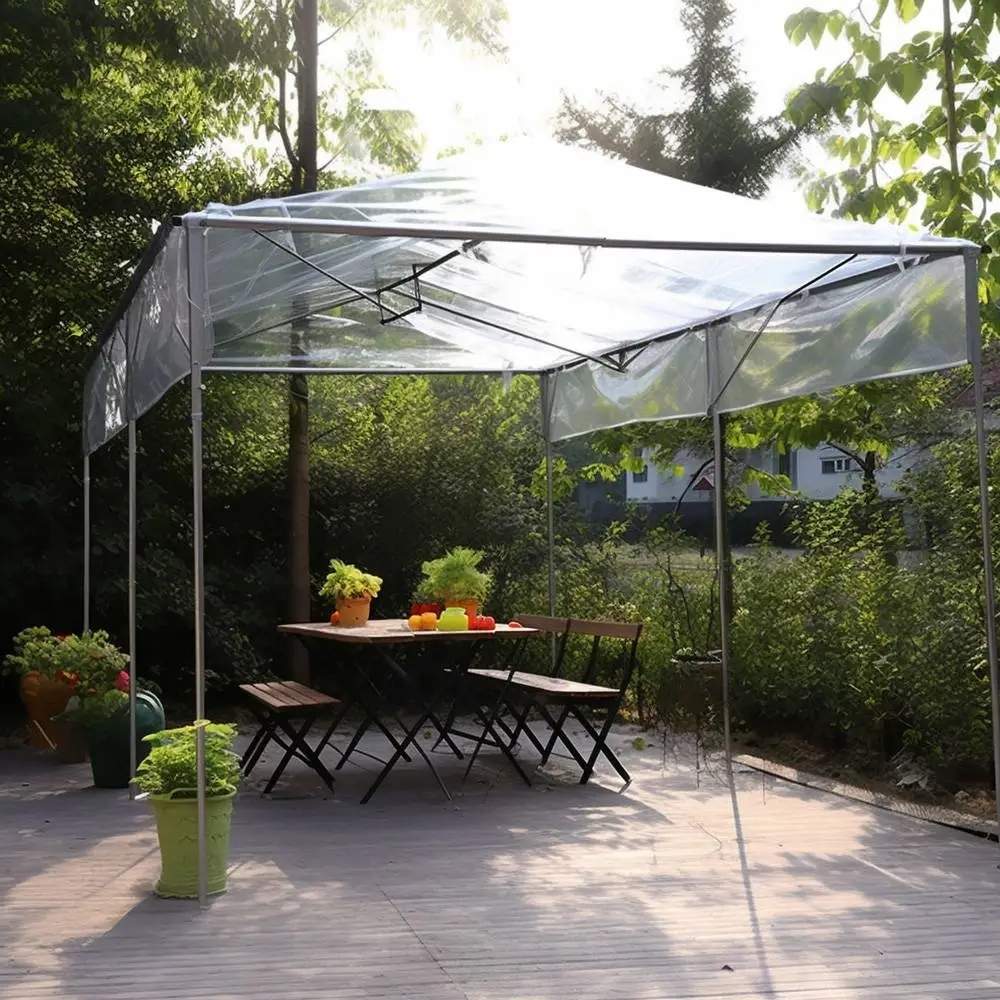 Lona de vinil transparente impermeable para exterior en negocios, toldos y carpas - Claroflex  - Miniatura 11