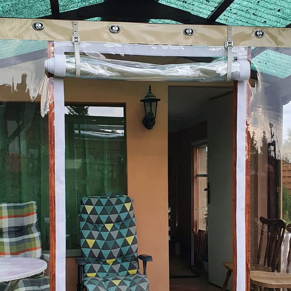 Lona de vinil transparente impermeable para exterior en negocios, toldos y carpas - Claroflex  - Miniatura 15