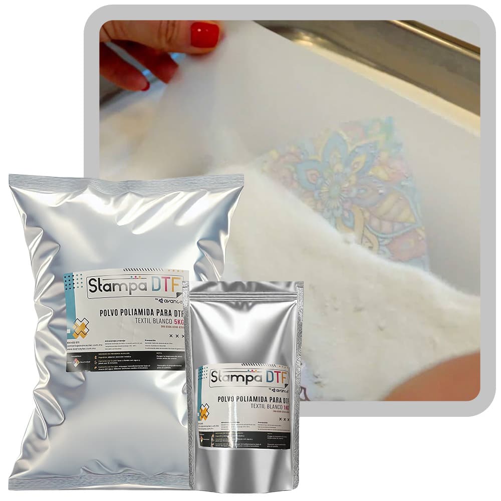 POLVO POLIAMIDA DTF BLANCA PARA TEXTIL - STAMPA DTF
 - Imagen 1