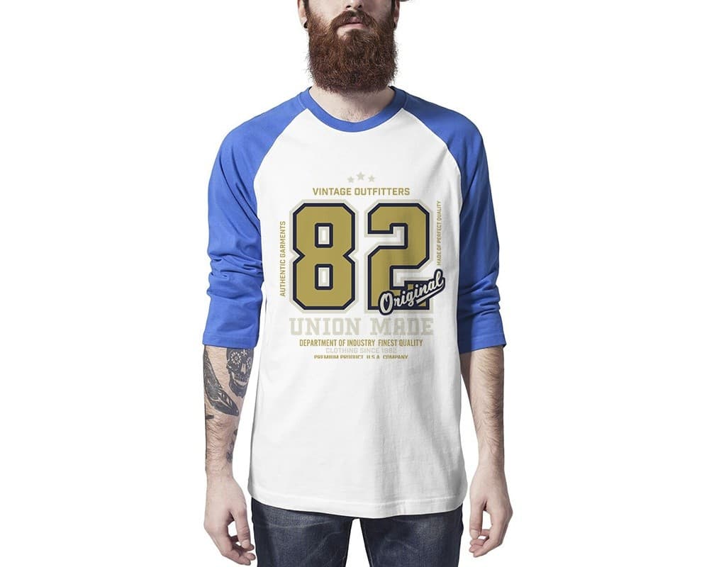 Playera manga ¾ en 2 colores AlStyle N0.1334 - Miniatura 3